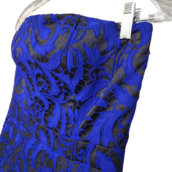 JS Collections Royal blue /Black Strapless High-low Party Dress Ballgown - Picture 9 of 17